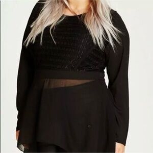 City Chic High and Low Tunic Dress Long Sheer Dressy Party Holiday Evening Date